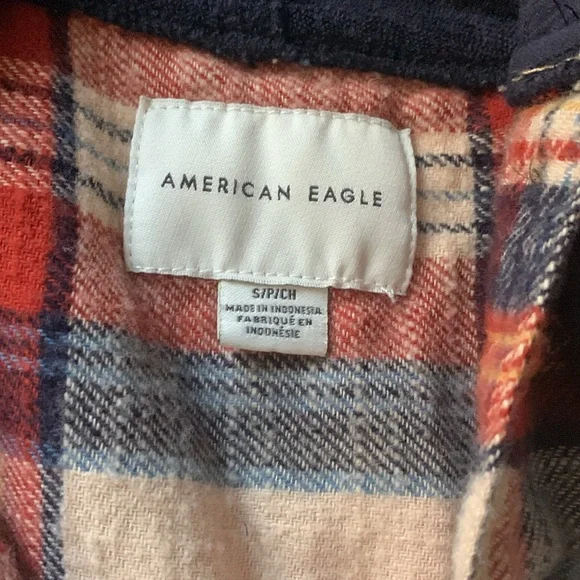 American eagle flannel hoodie size S - Picture 2 of 5